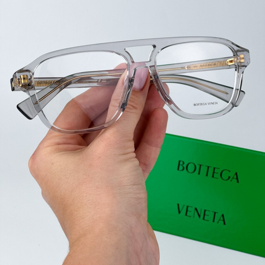 Bottega Veneta Bv1294o 004 Brand New Eyeglasses Grey Pilot Men